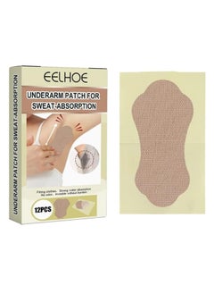EELHOE 12 Pcs Underarm Sweat Pads, Sweat Pads for Women and Men Armpits, Disposable Invisible Armpit Sweat Pads for Absorbent Deodorant Prevention Sticker  - Image 1