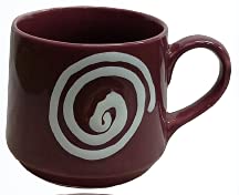 Caffeine Ceramic Handmade Tea Cup Doodle Glossy Brown (Pack of 2) - Image 2