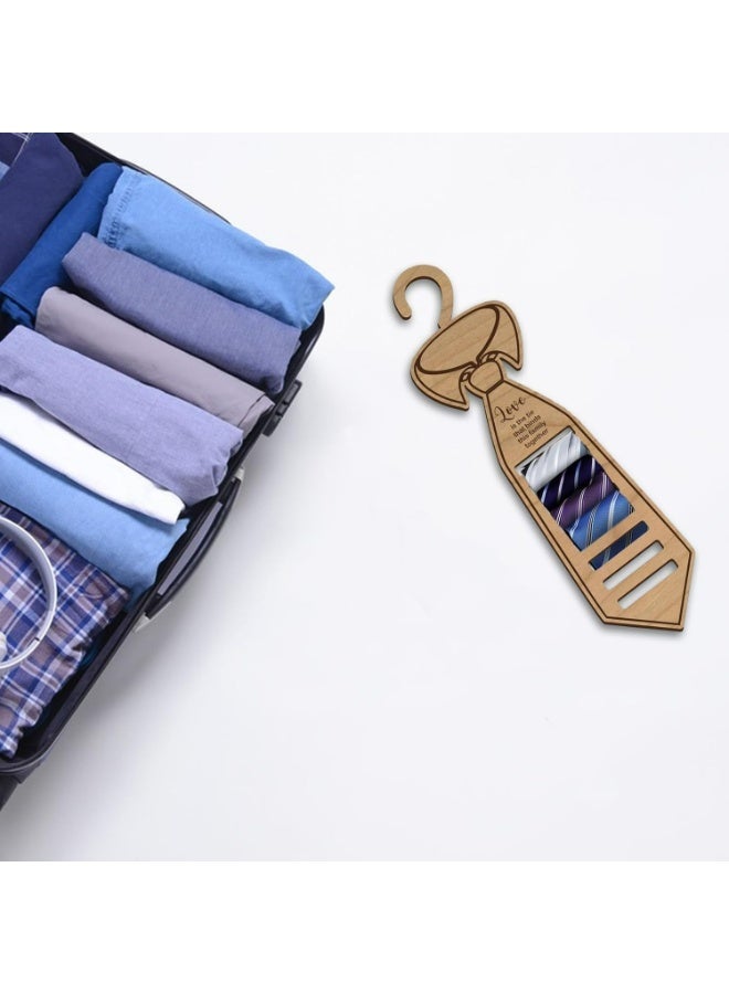 Wooden Tie Rack for Men’s Closet, Space-Saving Organizer & Decorative Woodcraft, Ideal Gift for Father’s Day, Birthday, or Holiday （Model 2） - Image 2