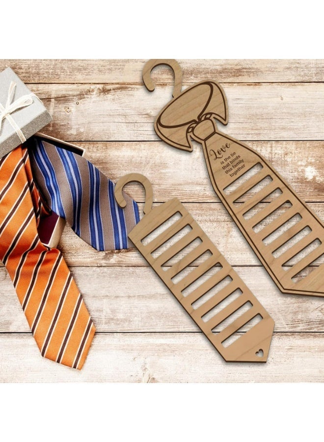 Wooden Tie Rack for Men’s Closet, Space-Saving Organizer & Decorative Woodcraft, Ideal Gift for Father’s Day, Birthday, or Holiday （Model 2） - Image 3