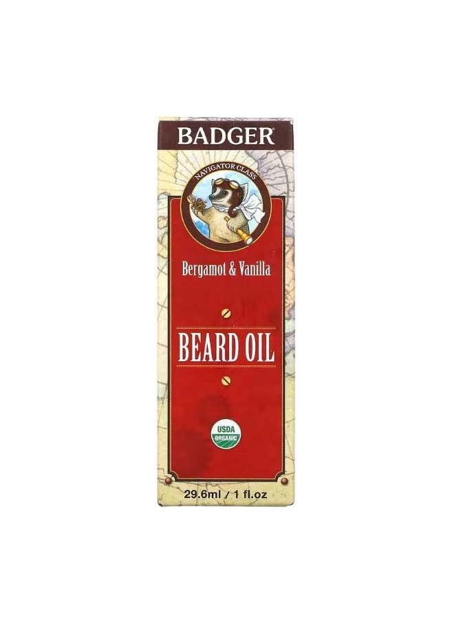 Badger Company Navigator Class Beard Oil Bergamot  Vanilla 1 fl oz 29.6 ml  - Image 2