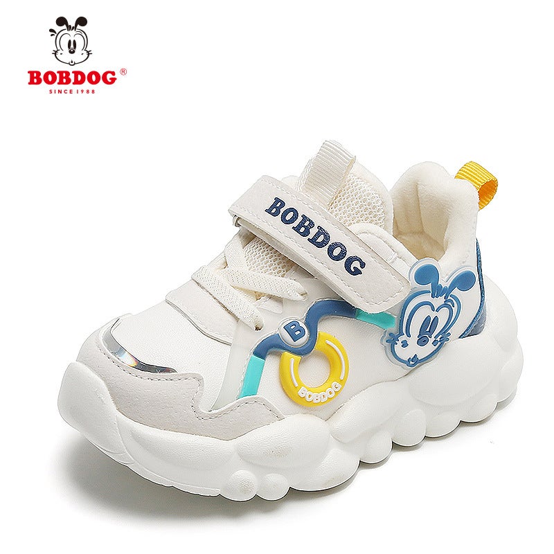 Bobdog Fleece-Lined Baby Shoes Toddler Shoes 2023 Winter Girls' Soft Bottom Non-Slip Warm Two-Cotton Shoes - Image 1