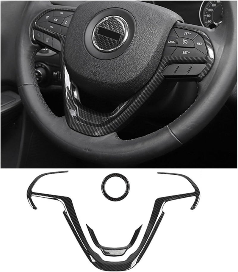 Wivplex 3PCS Carbon Fiber Steering Wheel Trim Cover - Image 2
