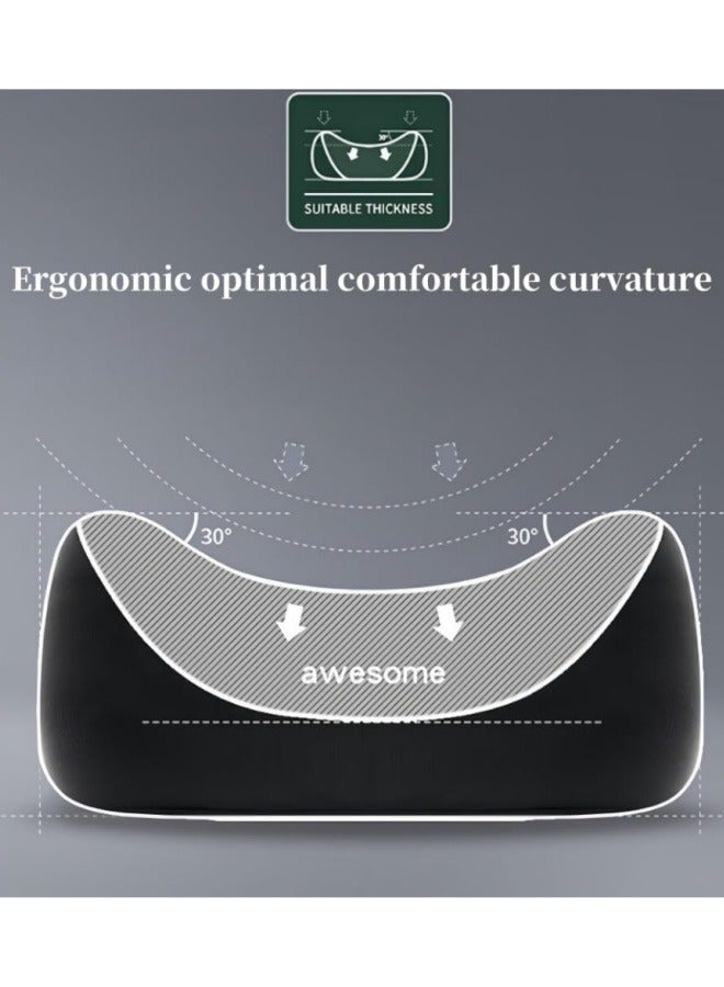 MLADEN Car Lumbar Support Pillow and Car Neck Pillow Kit with Memory Foam,Ergonomic Seat Cushion for Lower Back Support for Car Office Chair,Ergonomic Car Seat Headrest & Lumbar Cushion with Adjustable Strap for Neck Back Pain Relief,Black - Image 5