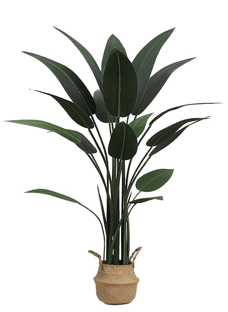 Viden 110CM Artificial Tree Fake Plant Potted Faux Tree Decorative Greenery with Realistic Green Birds of Paradise Banana Leaf & Plastic Pot for Home Decoration Office Indoor Outdoor Balcony Living Room  - Image 1