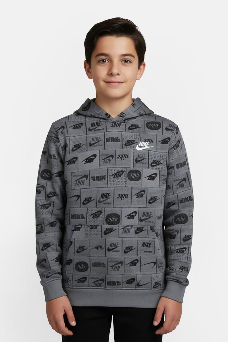 Nike Kids Boy Sportswear Fit Long Sleeve Outdoor Hoodie, Multicolor - Image 1