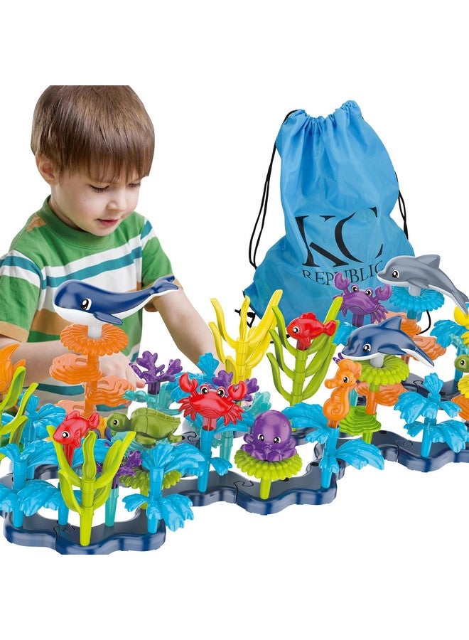 KC Republic Ocean Reef 125 pcs Building Toy Set for Toddlers and Kids Age 3, 4, 5, 6 Year Old Boys and Girls Stacking Reef Garden Building Toy STEM (125 pcs) - Image 2