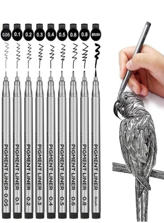 Feelhigh Black Micro-Pen Fineliner Ink Pens, Pigment Liner Multiliner Pens Micro Fine Point Drawing Pens for Sketching, Anime, Manga, Artist Illustration, Journaling, 9 Pieces - Image 3