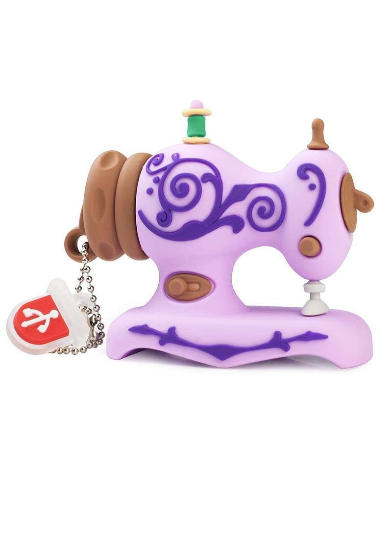 USB Flash Drive, Cute Cartoon Sewing Machine Model Memory Stick, Lightweight And Portable Data Storage Device, High Speed Data Transfer Memory Drive, (1pc, 32GB, Purple) - Image 1