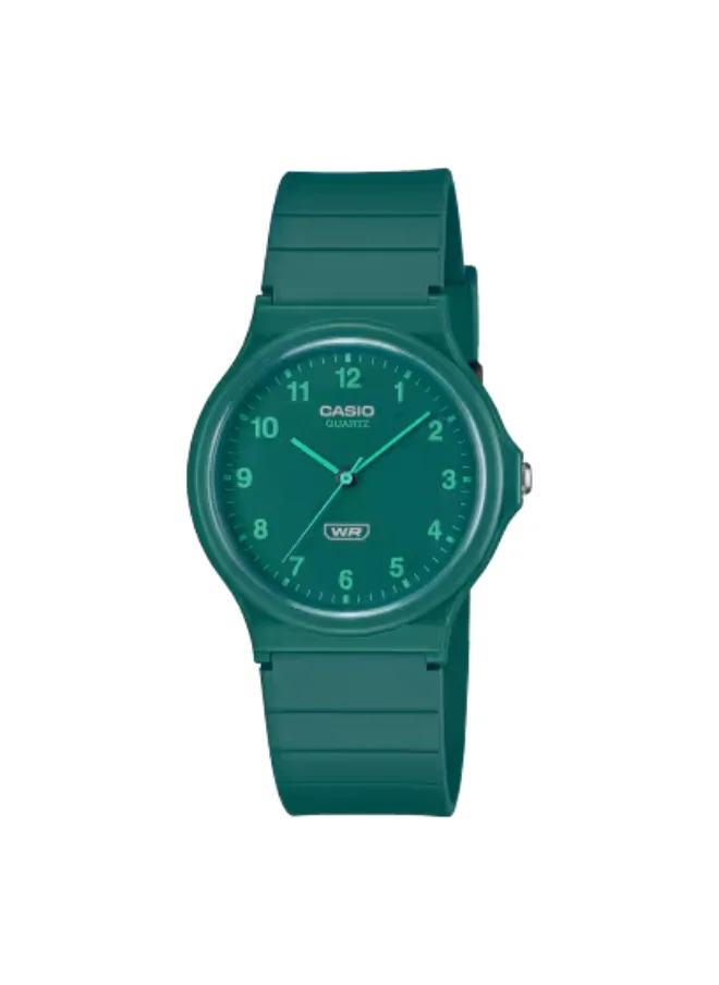 CASIO Unisex Analog Display Watch With Green Resin Strap - MQ-24B-3BDF