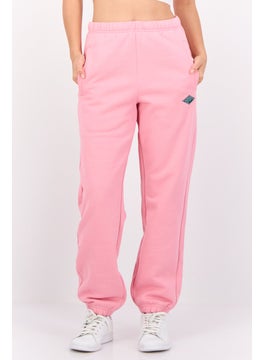 Women Brand Logo Joggers Pants, Pink