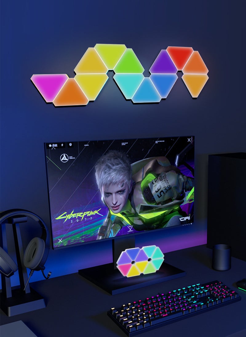 Sharpdo E-Sports Smart Home TV Background RGB Triangle Splicing Light Ambient Light, Set of 3 Pieces - Image 4