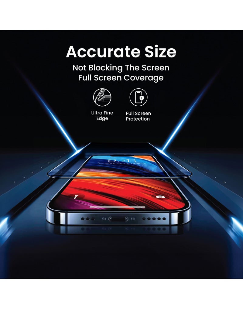 Brave iPhone 15 Pro Max 6.7 inch - Privacy Screen Protector, 9H+ Military Grade Tempered Glass, Edge-to-Edge Full Coverage, Anti-Spy Privacy Filter, Scratch & Shock Resistant, Shatter Resistant, Anti-Fingerprint & Oil-Resistant Coating, Ultra HD Clarity, Fast & Sensitive Touch Response, Easy Bubble-Free Installation, Compatible with Cases, Includes Alignment Tool for Perfect Fit - Clear - Black - Image 2