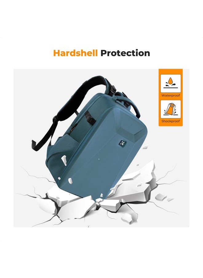 K&F Concept Camera Backpack, Photo Backpack with Hard Shell Camera Bag with 15.6 Inch Laptop Compartment and Rain Cover, Backpack for Drones, DSLR Cameras, DJI Mavic Accessories - Image 5