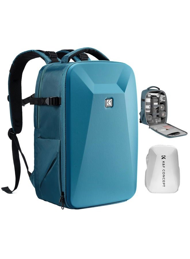 K&F Concept Camera Backpack, Photo Backpack with Hard Shell Camera Bag with 15.6 Inch Laptop Compartment and Rain Cover, Backpack for Drones, DSLR Cameras, DJI Mavic Accessories - Image 1