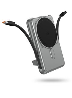 Merlin Bolt Max Pro 10000 mAh Wireless MagSafe PowerBank with Built in Type-C, Lightning Cable & Metal Kickstand