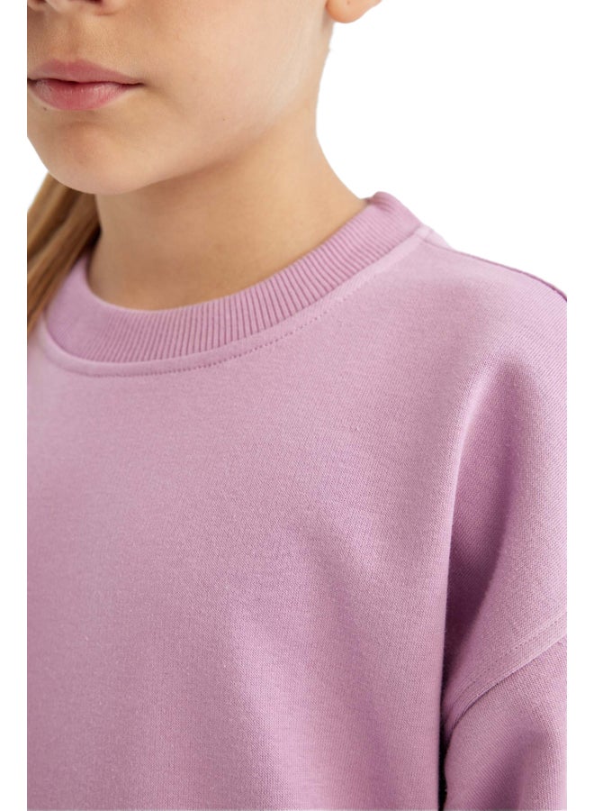 DeFacto Girl Relax Fit Crew Neck Long Sleeve Knitted Sweat Shirt  - Image 5