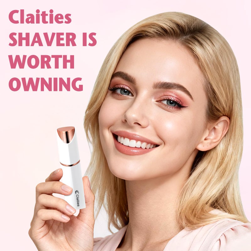 claities Facial Hair Remover for Women- 2-in-1 as Seen on TV Painless Face Shaver -Mini Hair Remover, Electric Razor Shaver Portable Bikini Epilator for Lips, Chin, Armpit, Peach Fuzz,Neck, Cheek - Image 3