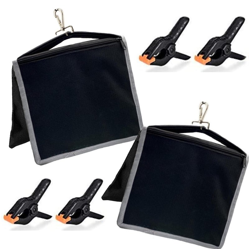 VTS 4 Packs of Heavy Duty Sandbag and 4 Packs of 6.5 inch Heavy Duty Spring Clamps, Props for Photography Photo Video Studio to Fix Backdrop Stand Kit - Image 2