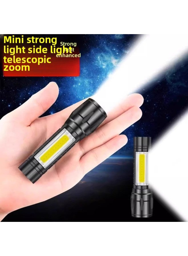 Mini Small Size Flashlight USB Rechargeable Small Portable Outdoor Super Bright Long-range Household Emergency Light-Product Specifications:Upgraded Dual Light Source With Side Lights ★ Zoomable ★ Long Battery Life ★ With Lanyard  - Image 2
