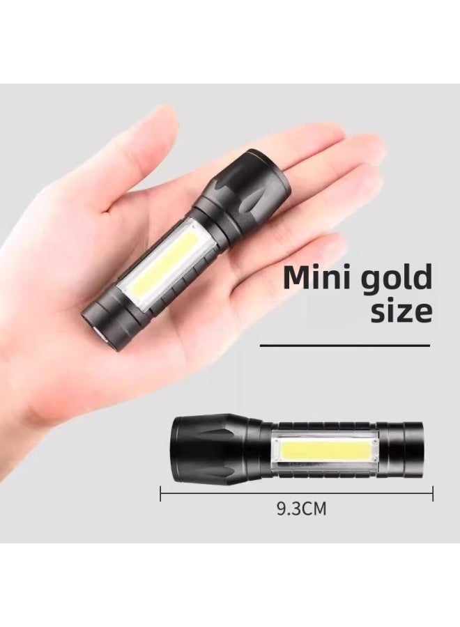 Mini Small Size Flashlight USB Rechargeable Small Portable Outdoor Super Bright Long-range Household Emergency Light-Product Specifications:Upgraded Dual Light Source With Side Lights ★ Zoomable ★ Long Battery Life ★ With Lanyard  - Image 5