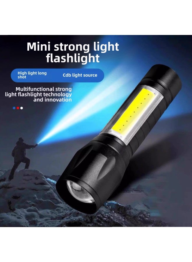 Mini Small Size Flashlight USB Rechargeable Small Portable Outdoor Super Bright Long-range Household Emergency Light-Product Specifications:Upgraded Dual Light Source With Side Lights ★ Zoomable ★ Long Battery Life ★ With Lanyard  - Image 3