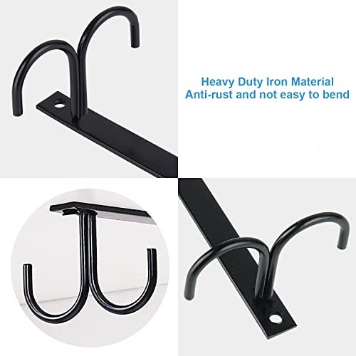 FOMANSH Mug Rack Under Cabinet - Coffee Cup Holder, 12 Mugs Hooks Under Shelf, Display Hanging Cups Drying Hook for Bar Kitchen Utensils Black - Image 5