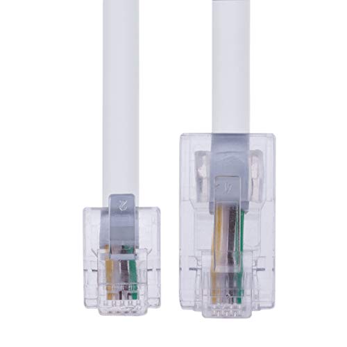 Keple 10m RJ11 to RJ45 Cable RJ11 to RJ45 Cable Phone Telephone Cord RJ11 6P4C to RJ45 8P8C Connector Plug Cable for Landline Telephone (White) - Image 3