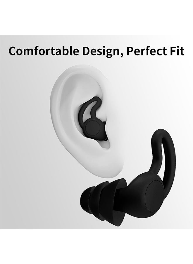 imebobo Noise Reduction Ear Plugs, NRR 40dB Ultra Comfortable Silicone Reusable Ear Plugs for Sleeping, Snoring Swimming, Studying, Concerts, Noise Cancelling and Hearing Protection Black - Image 2