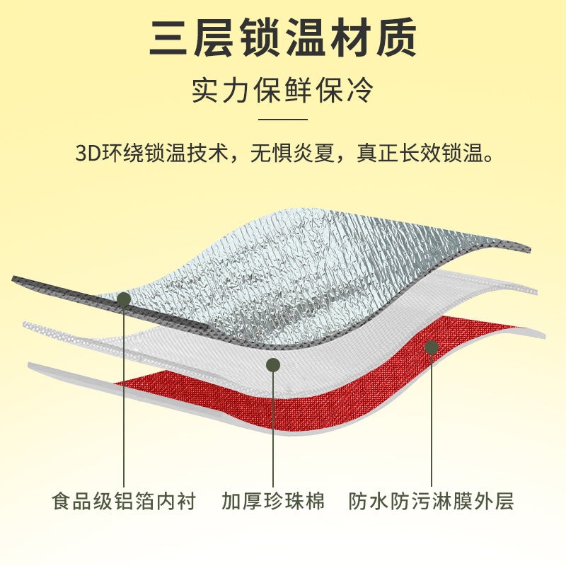 Takeaway Special Ice Cream Birthday Cake Cold Storage Bag Insulated Aluminum Foil Reinforced Satchel Refrigerated Bag Large Capacity Ice Cream - Image 4
