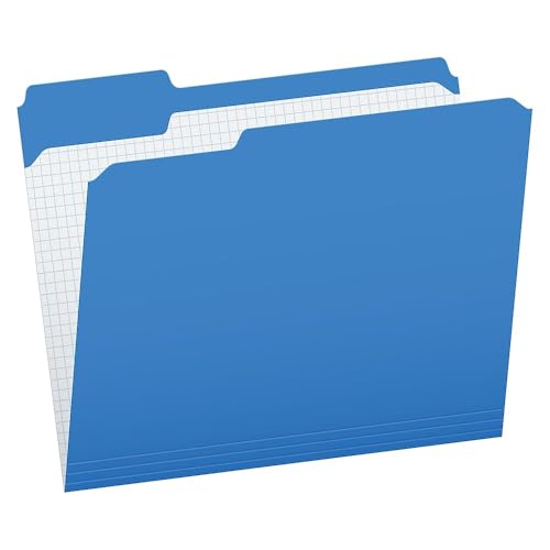 Pendaflex Color File Folders with Interior Grid, Letter Size, Blue, 1/3 Cut, 100/BX (R152 1/3 BLU) - Image 2