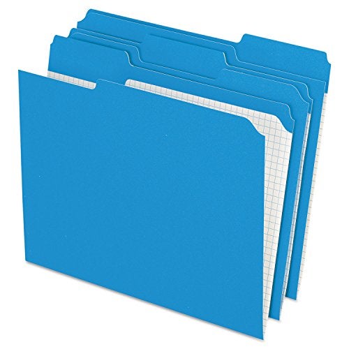 Pendaflex Color File Folders with Interior Grid, Letter Size, Blue, 1/3 Cut, 100/BX (R152 1/3 BLU) - Image 5