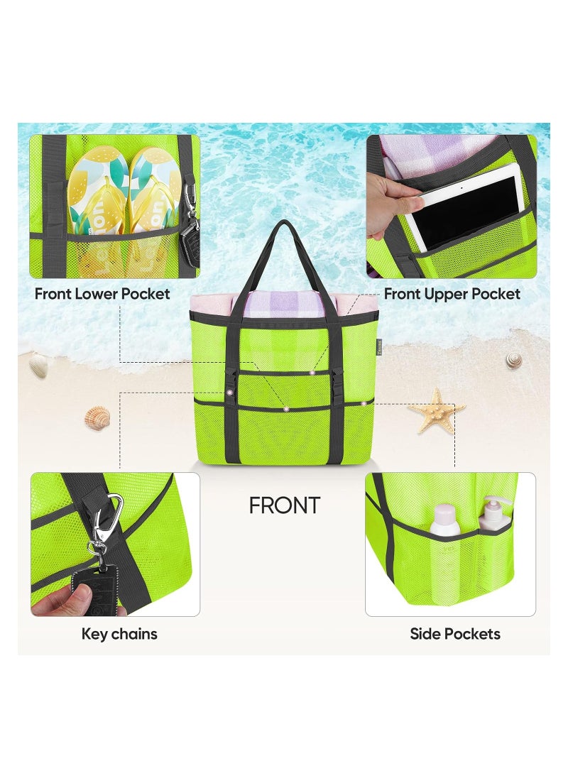 Swift Large Mesh Beach Bag Beach Tote Bag Summer Holiday Bag Mesh Swimming Bag Pool Bag Weekend Bag Shopping Tote Bag  - Image 5