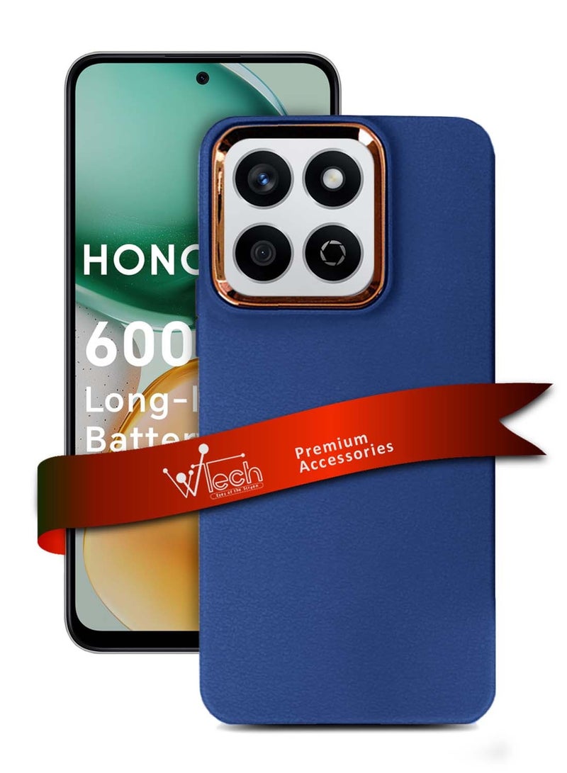 دبليو تيك هونر X7c 4G 2024 سائل سيليكون هاتف فائق النحافة غطاء غطاء حدود الكاميرا المطلي بالكهرباء - أزرق داكن - Image 1