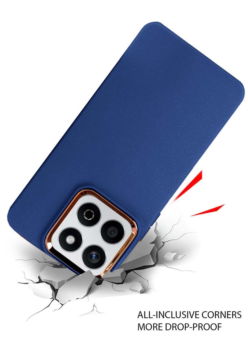 دبليو تيك هونر X7c 4G 2024 سائل سيليكون هاتف فائق النحافة غطاء غطاء حدود الكاميرا المطلي بالكهرباء - أزرق داكن - Image 4