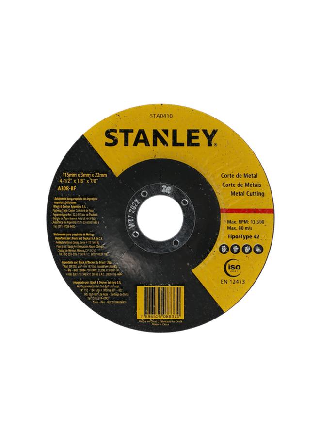 Stanley T27 High-Speed Fast-Cutting Wear-Resistant Precisely Engineered Metal Cutting Disc Black 115 x 3mm STA0410  - Image 1