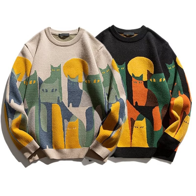 2022 Korean Style Round Neck Sweater Mens Autumn and Winter New Thickened Inner Knitted Sweater Top Winter Couples Coat for Men B023 apricot  - Image 3