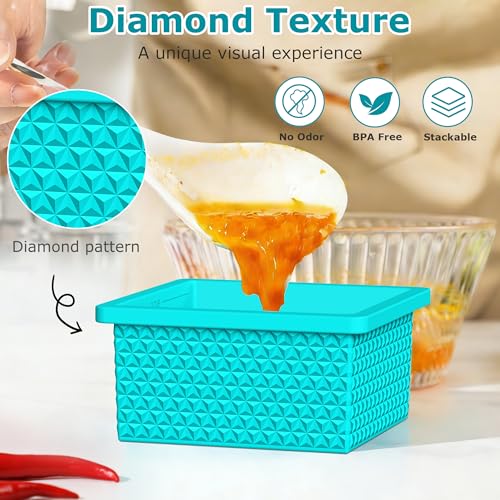 Aopigavi 6 Pack-Silicone Freezer Tray with Lid-Stackable Soup Freezer Container Molds,2-Cup Ice Cube Trays for Perfect Portion Control,Food Storage & Meal Prep,Oven & Dishwasher Safe - Image 2