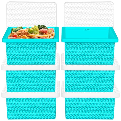 Aopigavi 6 Pack-Silicone Freezer Tray with Lid-Stackable Soup Freezer Container Molds,2-Cup Ice Cube Trays for Perfect Portion Control,Food Storage & Meal Prep,Oven & Dishwasher Safe - Image 1
