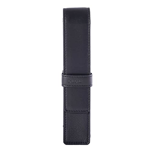 DiLoro Leather Single Pen Case Pencil Pouch Holder for One Fountain Ballpoint Rollerball Pen and Pencil (Black) - Image 1