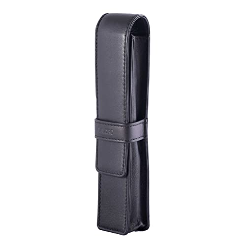 DiLoro Leather Single Pen Case Pencil Pouch Holder for One Fountain Ballpoint Rollerball Pen and Pencil (Black) - Image 2