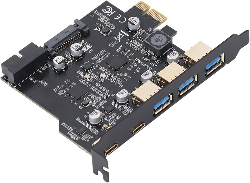 HEEPDD PCIe to USB 3.2 Gen 2 Card, Expansion Card 20Gbps for Desktops and Laptops PCIe to USB 3. Gen, Black, 5 Port Nan Computer Supplies - Image 2
