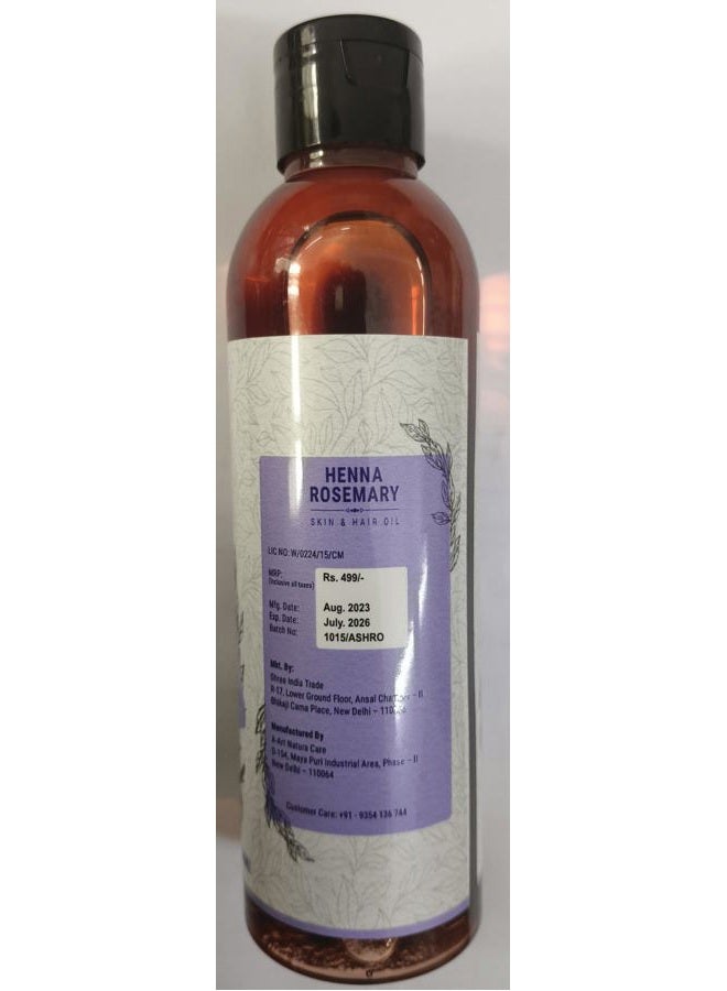 AYURVEDASHREE Henna Rosemary Hair Oil 200 ml, 6.76 fl oz with Neem, Shikakai, Bhringraj, Amla, Brahmi, Sesame, Olive & Sunflower Oils - Image 4