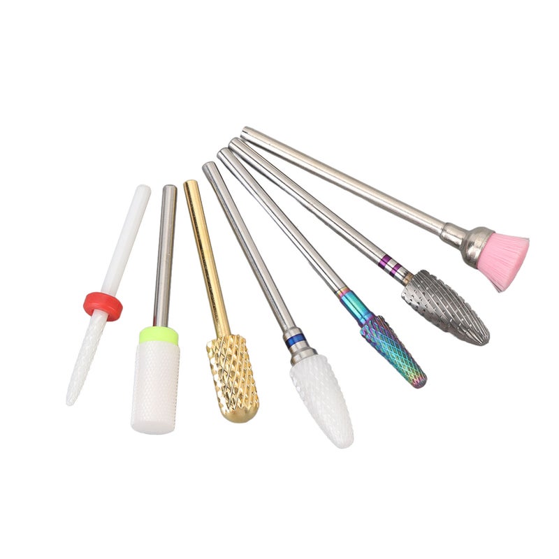 7pcs Nail Drill Bits Kit Tungsten Carbide Portable Grinding Heads Manicure Tools with Storage Box - Image 5
