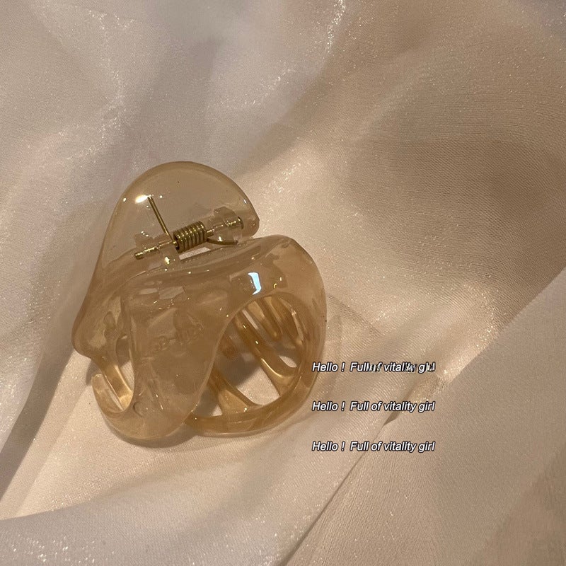 Generic Alien Shark Hair Claw Autumn Winter Trendy 2022 High Ponytail Clip 5# beige-shaped ball catch clip