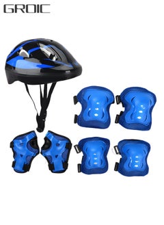 GROIC Kids Protective Gear Adjustable Protective Helmet,Kids Helmet Knee Elbow Pads Wrist Guard Sport Protective Gear Adjustable Scooter Skateboard Roller Bike Skate Cycling Safety Set  - Image 1