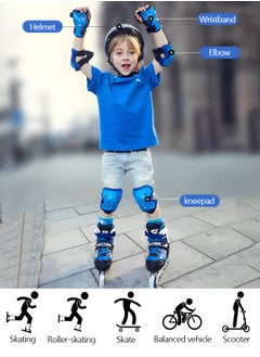 GROIC Kids Protective Gear Adjustable Protective Helmet,Kids Helmet Knee Elbow Pads Wrist Guard Sport Protective Gear Adjustable Scooter Skateboard Roller Bike Skate Cycling Safety Set  - Image 2