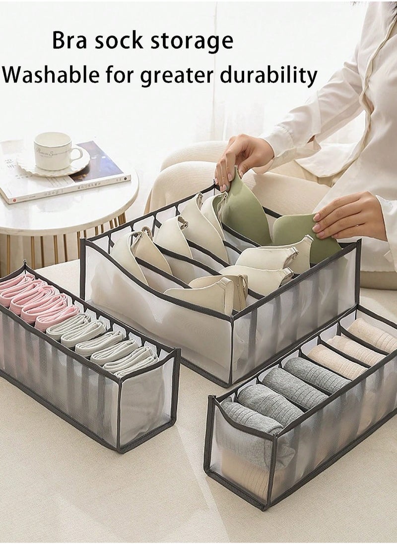 Generic 1pc Foldable Underwear & Socks Organizer – 6-Grid Options for Drawer and Closet Storage – Ideal for Bras, Lingerie, Ties, Belts, and Accessories – Space-Saving Solution for Home, Bedroom, Dorm, and Bathroom  - Image 1