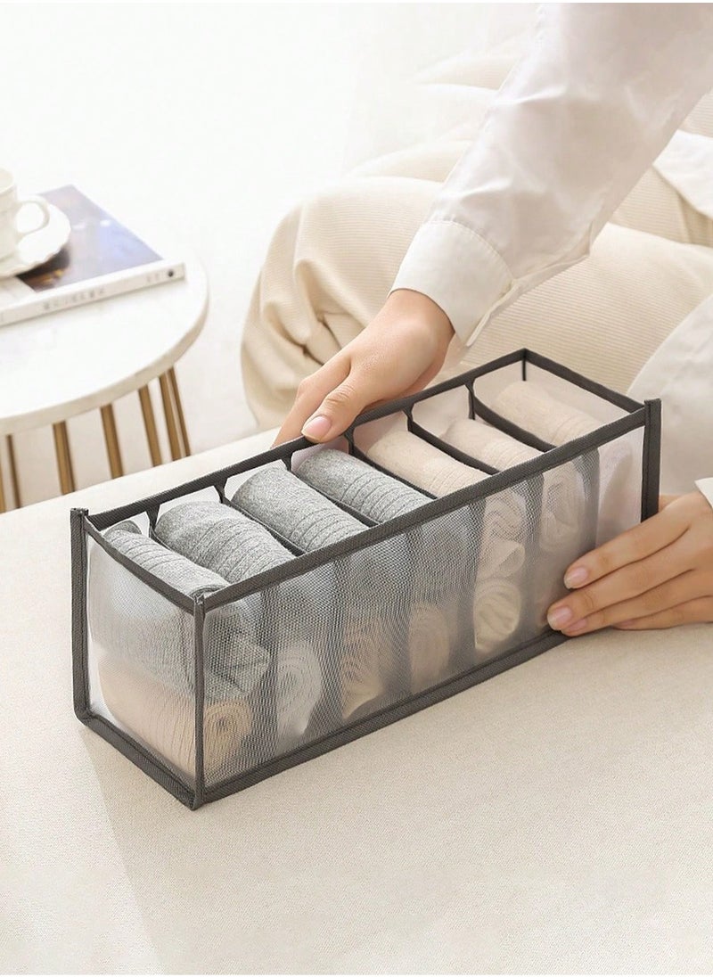 Generic 1pc Foldable Underwear & Socks Organizer – 6-Grid Options for Drawer and Closet Storage – Ideal for Bras, Lingerie, Ties, Belts, and Accessories – Space-Saving Solution for Home, Bedroom, Dorm, and Bathroom  - Image 3