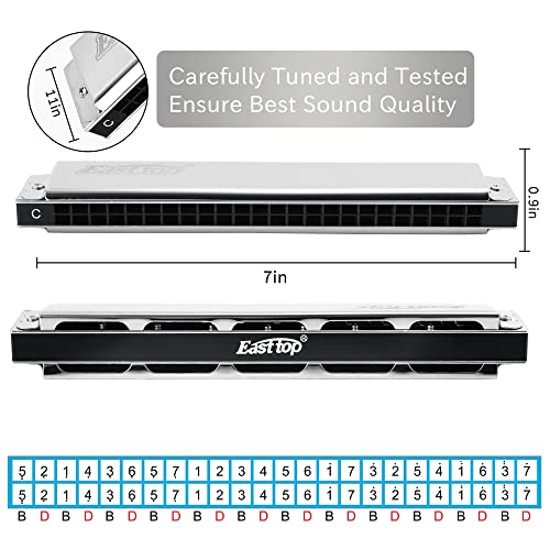 East top 24 Holes Professional Tremolo Harmonica Musical Instrument for Adults (T2403-C) - Image 4